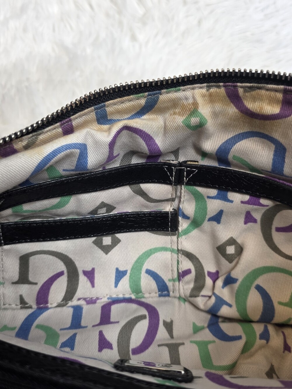 GUESS Black Monogram Embossed Hobo Shoulder Bag - Silver GG Hardware - Picture 8 of 9